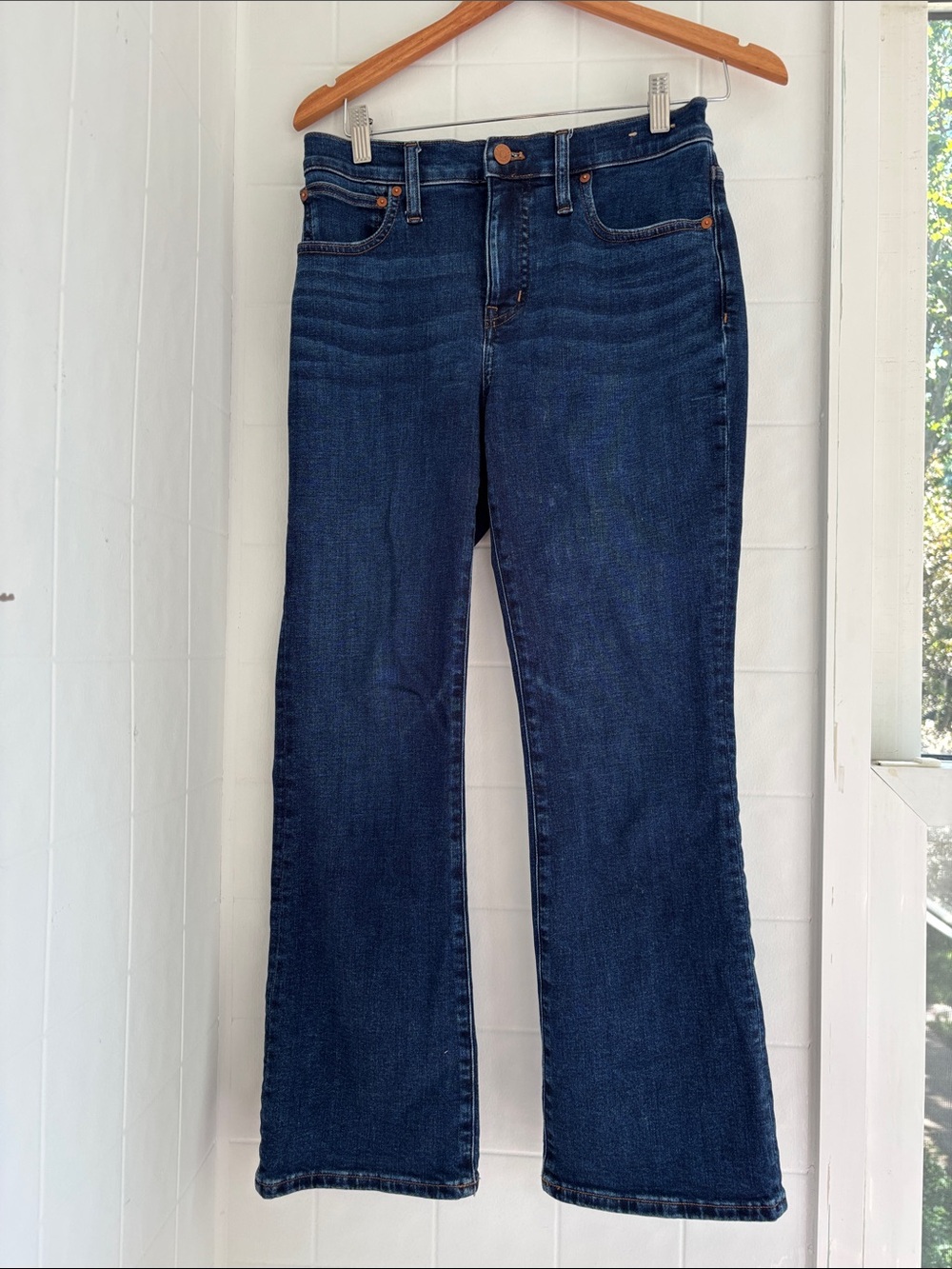 Madewell Dark Indigo Cropped Flare Jeans